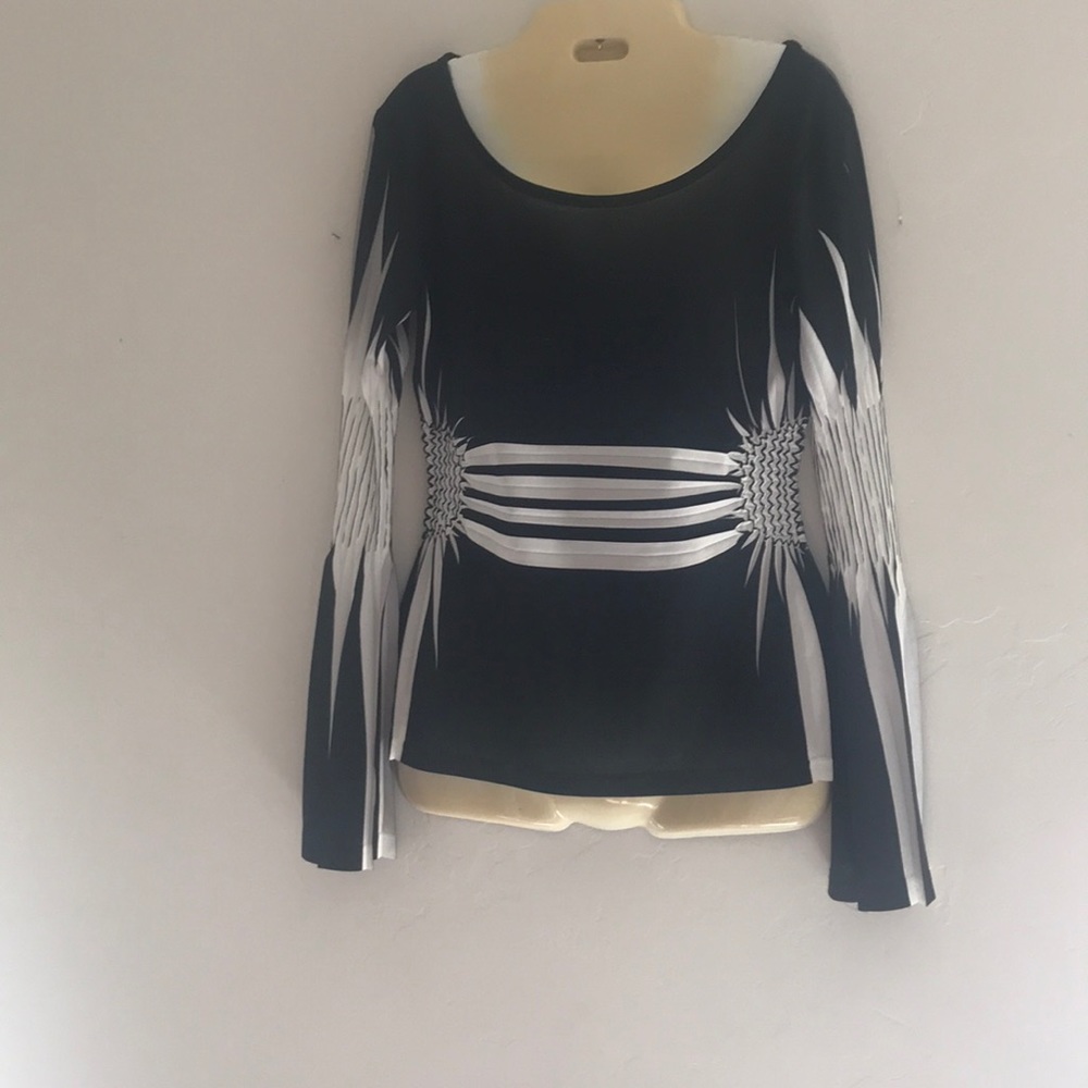 Black and White Blouse